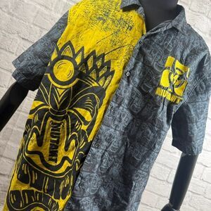 Mutant Nation Bodybuilding Men's 3XL Tiki Hawaiian Shirt Button-Up Aloha